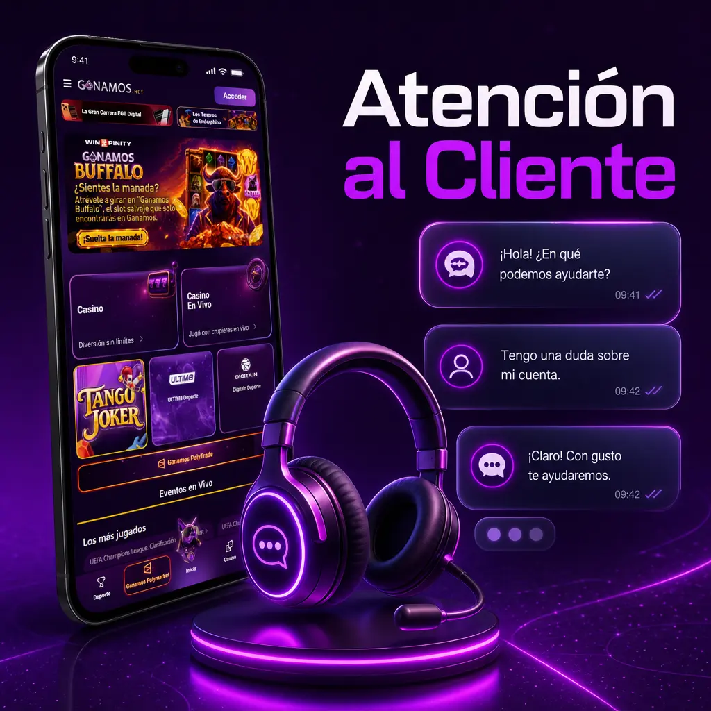 Atención al cliente de Ganamos: soporte 24 horas por chat en vivo, formulario de contacto y correo desde tu cuenta