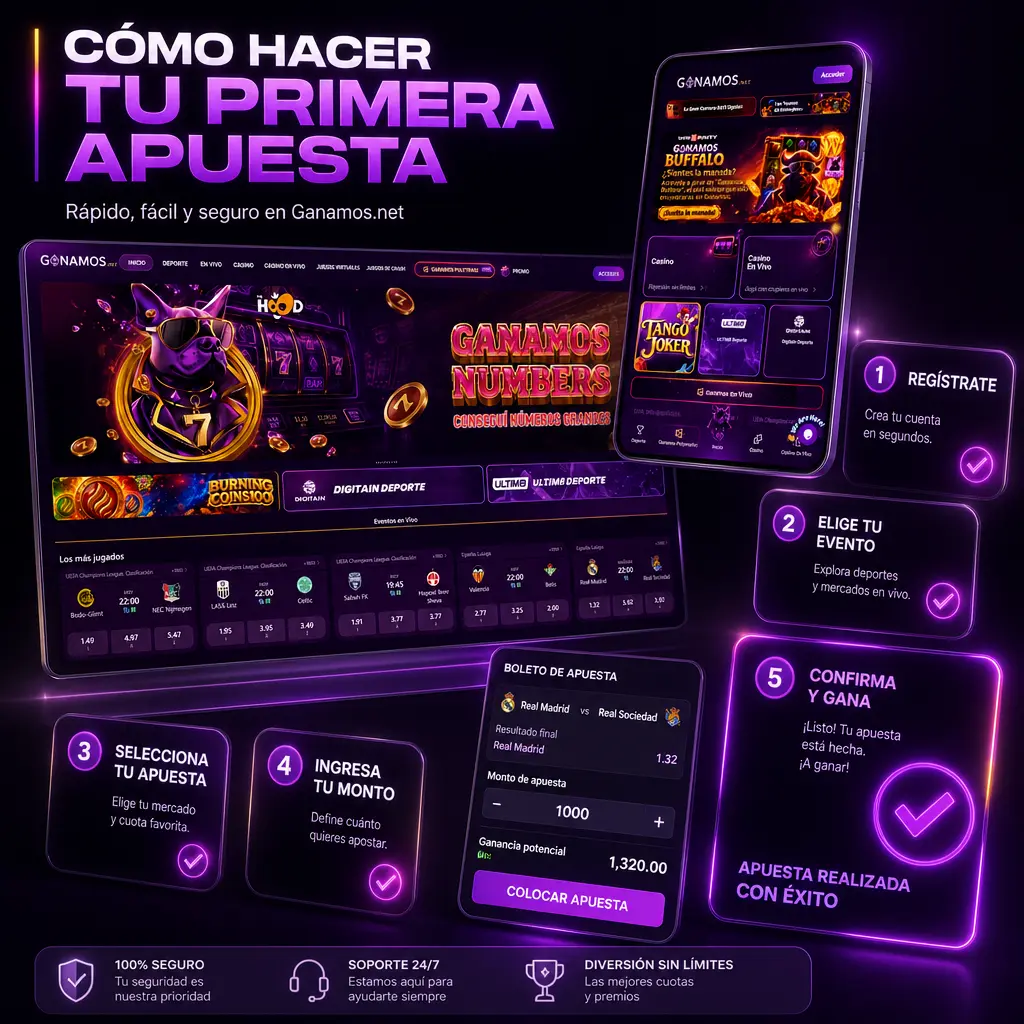 Guía paso a paso para hacer tu primera apuesta en Ganamos: registro, verificación, depósito y confirmación del ticket