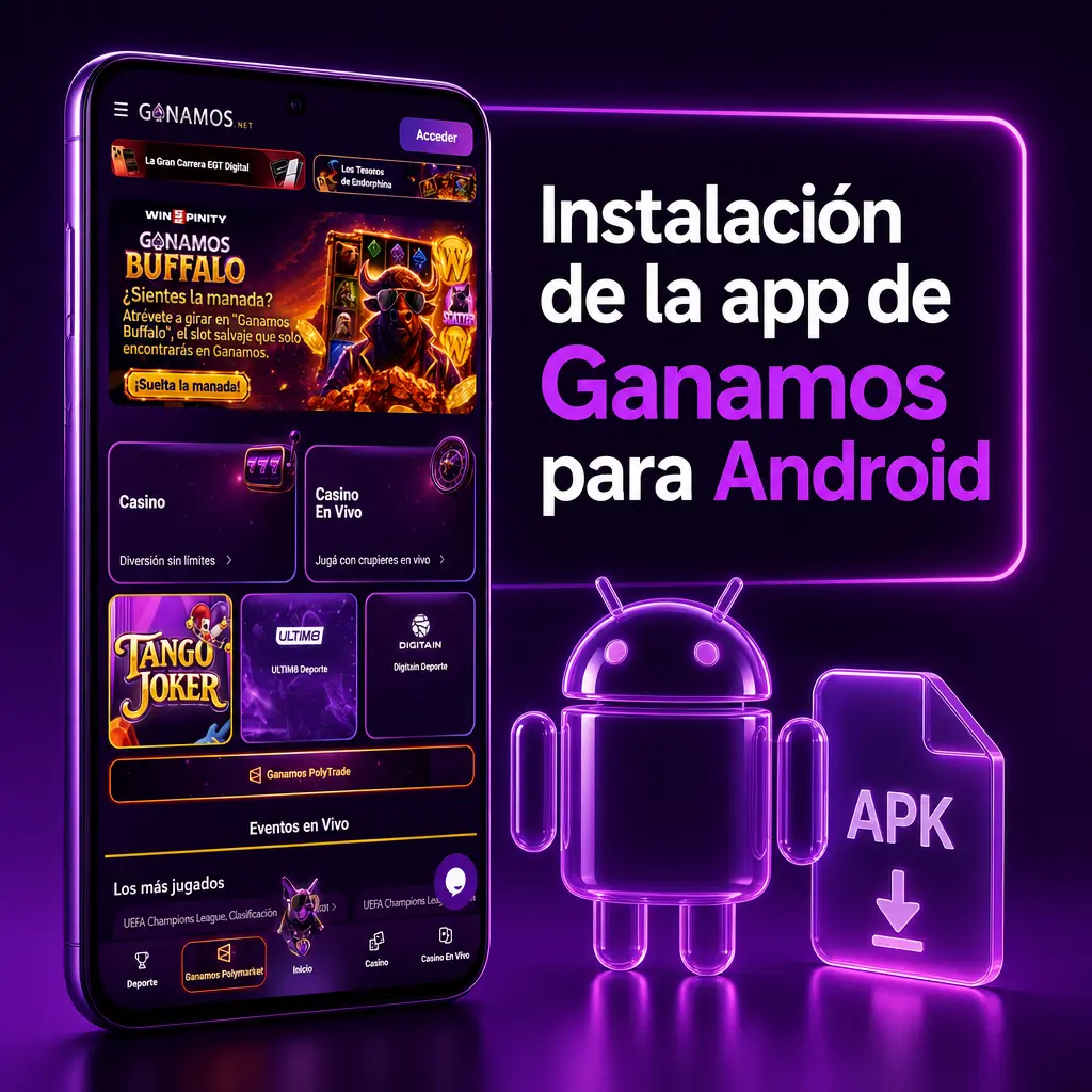 Pasos para instalar la app de Ganamos en Android mediante archivo APK descargado fuera de Google Play