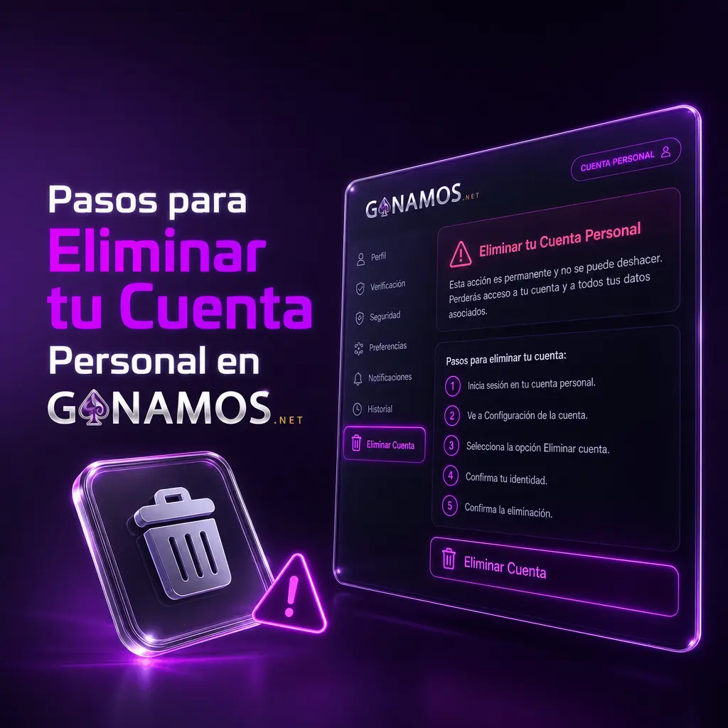 Pasos para eliminar tu cuenta personal en Ganamos: contactar soporte, verificar identidad y retirar saldo