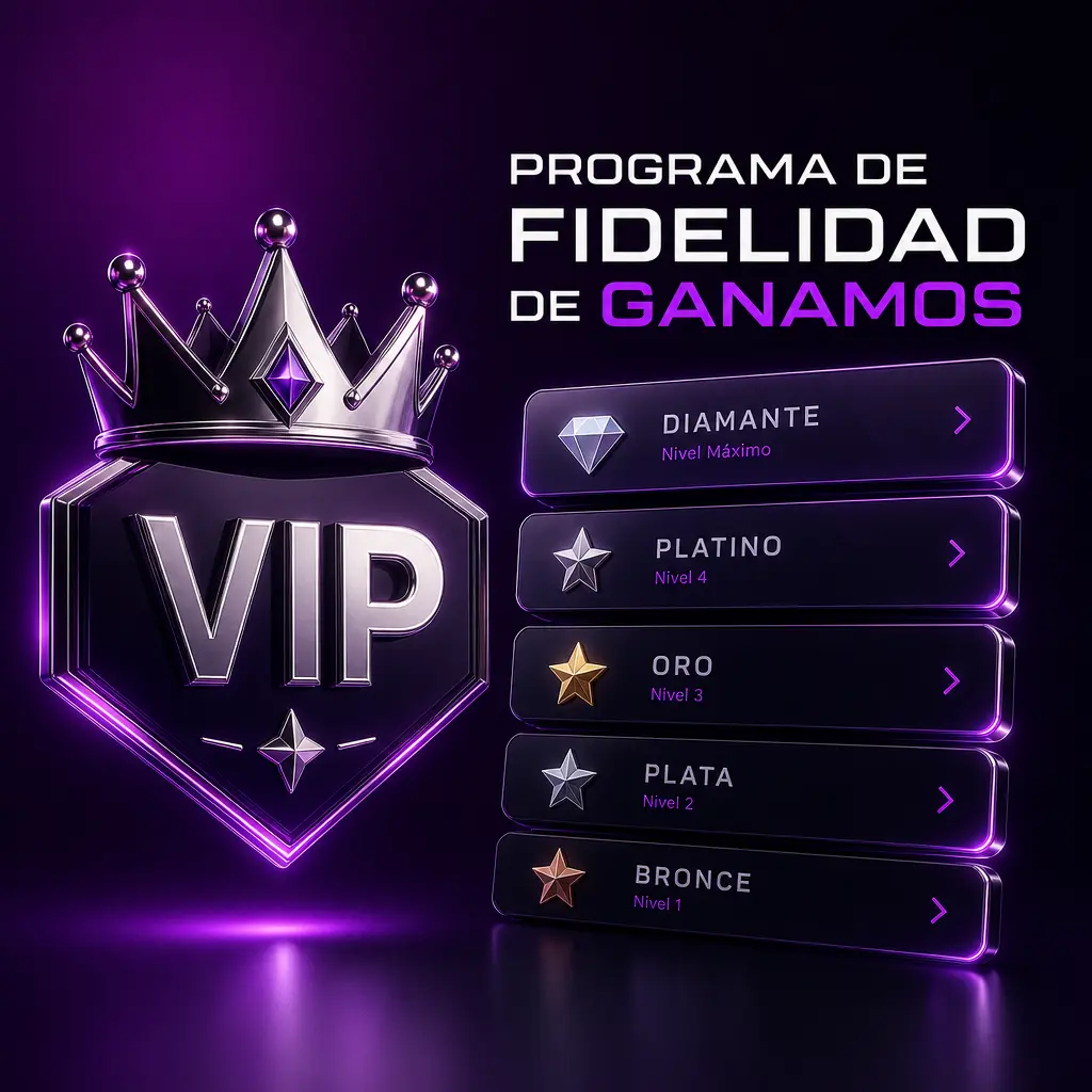 Programa de Fidelidad de Ganamos: acumulá puntos por apostar y subí de nivel entre Bronce, Plata, Oro y Platino.